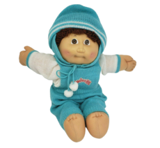 Vintage 1985 Cabbage Patch Kids Brown Hair + Eyes Boy W/ Knitted Outfit + Hat - £37.41 GBP