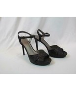 NIB Guess Black Sparkle Texture Strappy Sandal Open Toe Dressy Heel 9 M - £37.11 GBP