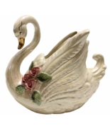 Norcrest SWAN Vase Planter Luster Decor Centerpiece Made in Japan Vintage - $36.00