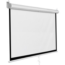 119&quot; Manual Pull Down Projector Projection Screen Theater Movie 84&quot;X84&quot; ... - $100.99