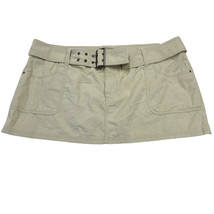 Abercrombie &amp; Fitch Skirt Women XXL Tan Corduroy Utility Micro Mini Low ... - $34.35