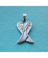 RETRO 925 STERLING SILVER ANGEL WINGS GUARDIAN PROTECTOR CHARM PENDANT - €24,39 EUR