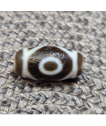 Old Tibetan 2 Circle Eyes in eyes Agate stone Dzi Bead Amulet #16 - $88.32 CAD