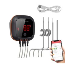 Inkbird Bluetooth Grill Bbq Meat Thermometer With 4 Probes Digital Wirel... - $83.99