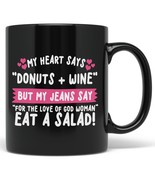PixiDoodle Funny Donuts And Wine Coffee Mug (11 oz, Black) - €22,50 EUR+