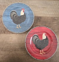 Sakura NY Warren Kimble 1999 Rooster Salad Plates Excellent - $16.82
