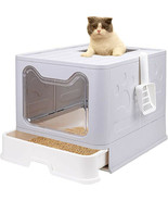 Large Pet Cat Litter Box Hooded Fully Enclosed Drawer Tray With Cat Litt... - £68.01 GBP