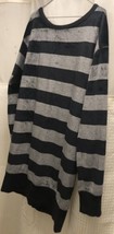 Juicy Couture Womens Grey Black Stripe Velour Pullover Sweater Medium - £21.85 GBP