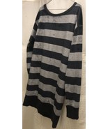 Juicy Couture Womens Grey Black Stripe Velour Pullover Sweater Medium - £21.68 GBP