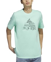 adidas Men&#39;s Crewneck Food Truck Graphic T-Shirt Easy Mint Green-Black-Large - £16.23 GBP