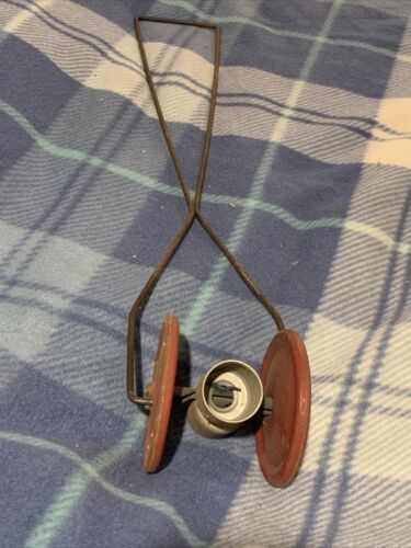 JADBER, VINTAGE METAL TIN CHILD&#39;S PUSH TOY, WHEELS, NOISEMAKER - $70.13