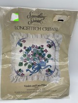 Candamar 40166 Somthing Special Long Stitch Crewel Violets and Lace Pill... - $20.89