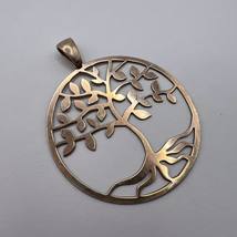 Large Vintage Women&#39;s Jewelry Pendant Tree Gilt Sterling Silver 925 Signed - £49.52 GBP