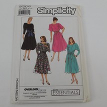 Simplicity 9308 Sewing Pattern Women Dress Vintage 1989 Easy Essentials Dolman - $7.85