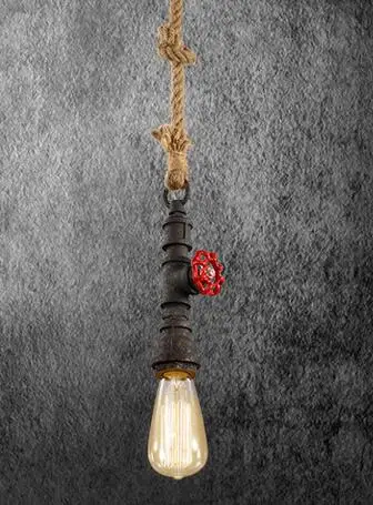 Steam Water Pipe Colorful Pendant Lamp E27 Hemp Rope Light For Bar Restaurant Di - £199.41 GBP