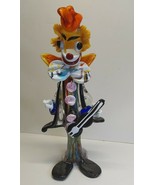 VINTAGE MURANO GLASS HAPPY CLOWN GUITAR SCULPTURE XL SIZE 19.5&quot; ITALY CO... - £174.03 GBP