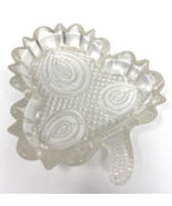 Vintage Cut Glass Club Shaped Nut Dish Clear - $16.14