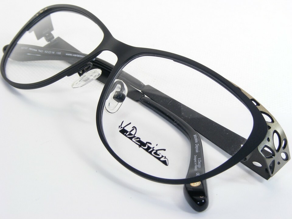 Variation DESIGN 5717 Alizee MATT BLACK /CHAMPAGNE EYEGLASSES V.DESIGN 52-16-135 Item image 4