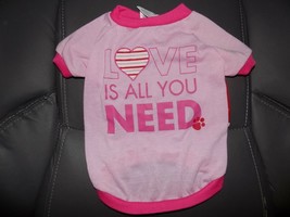 LUV-A-PET LOVE IS ALL YOU NEED PINK TEE DOG TEE SIZE M NEW - £16.58 GBP