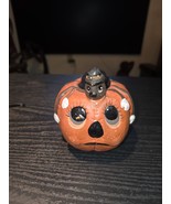 Vintage Musical Ceramic Painted Pumpkin With Spider on its Head Halloween - €18,02 EUR