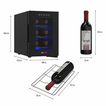 LED Mini Fridge 6-Bottle Wine Cooler, Refrigerator Beverage Door Bottles... - $1,772.16 MXN