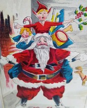 Santa Claus Christmas Postcard Elf Riding Piggyback 1909 Vintage Series 950 NGY - £11.52 GBP