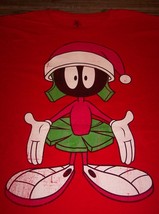 Wb Looney Tunes Marvin The Martian Christmas Santa Hat T-Shirt Medium New - £15.57 GBP
