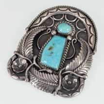 Thomas J. Navajo Sterling Silver Turquoise Pendant 46gr. - £252.44 GBP