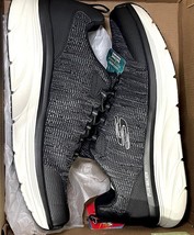Skechers Sneakers Slip On D&#39;lux Walker Pensive Extra Wide Black Grey Mens Size 1 - £47.77 GBP