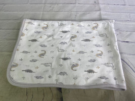 Kyle &amp; Deena Boys Dinosaur All Over Print Baby Blanket Security Lovey White Gray - £27.68 GBP