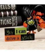 BB Halloween Decor - Resin Broom Witch Drive A Stick Figurine - $35.99