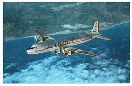 Aerial View American Airlines DC-7 Trans-Continental Postcard - £4.04 GBP