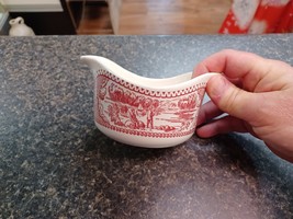 Vtg 1965 Royal Ironstone Memory Lane Red &amp; White Gravy Boat Replacement - $14.84