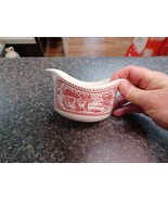 Vtg 1965 Royal Ironstone Memory Lane Red &amp; White Gravy Boat Replacement - $273.16 MXN