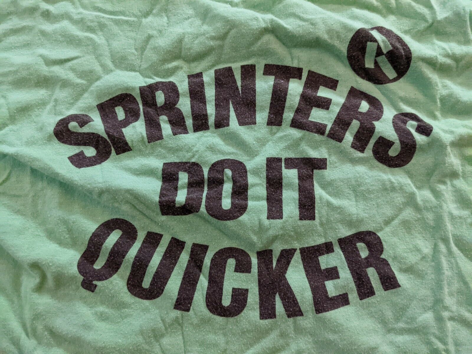 Vintage 1970s Russell Athletic Sprinters Do It Quicker T Shirt Green L USA - $108.89