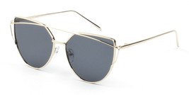 Women Retro Metal Brow-Bar Mirrored Round Cat Eye Fashion Sunglasses - £16.58 GBP