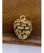 Vintage Layered Gold Tone Chunky Pine Cone Charm Pendant Holiday Nature ... - £19.71 GBP