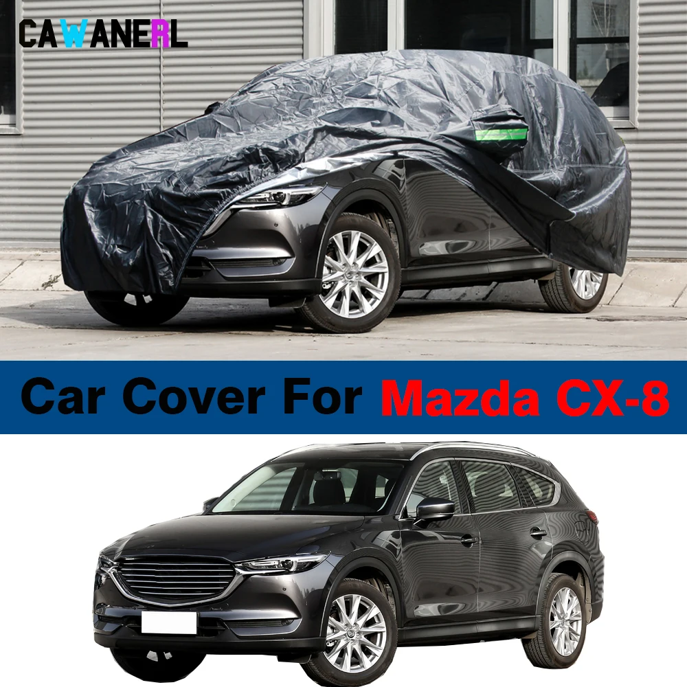 Black Car Cover For Mazda CX-8 CX8 2017-2024 SUV Waterproof Anti-UV Sun Shade - £56.94 GBP+