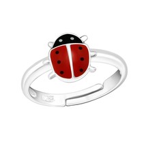 Ladybug Ring for Kids 925 Silver Ring - £12.69 GBP