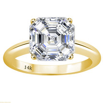 5.00 CTW Asscher Cut Solitaire Wedding Engagement  Ring Set In 14k Yello... - $385.11