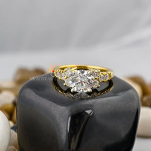 Round Engagement Ring Lab Grown Diamond, 2 CT Diamond Ring, Cluster Sett... - $299.00
