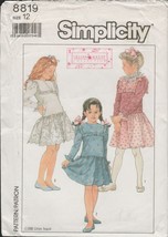 Simplicity 8819 Lillian August Drop Waist Party Dress Girls Pattern Uncu... - £9.48 GBP