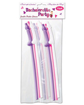 Bachelorette Party Pecker Sipping Straws - Assorted Colors Pack of 10 - £11.17 GBP