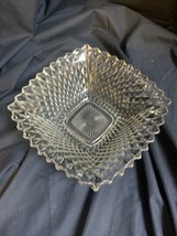 VTG Anchor Hocking Clear Glass Bubble Pattern Square Bowl 8” - £5.35 GBP
