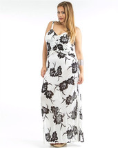 Dila Ladies Maxi Sheer Floral Dress Sweetheart Neck Black Plus Size 1X - £23.22 GBP