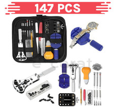 147 Pcs Watch Repair Kit Watchmaker Back Case Remover Opener Link Pin Sp... - $28.49