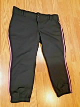 Champro Women&#39;s Tournament Fastpitch Pant with Piping BLACK PINK 2XL - $22.72