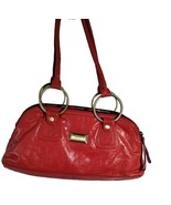 Vintage Latico Red Leather 3 Zipper Compartment Shoulder strap Purse  - £57.53 GBP
