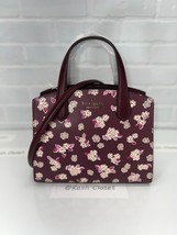Kate Spade Tinsel Frosted floral Satchel Bag Purse - Deep Berry Multi - $139.00