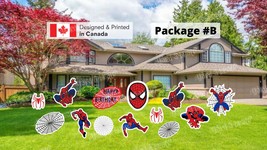 Spiderman Signs Package – 24” Tall + Decor (Total 6 or 13 pcs ) | Yard S... - £51.36 GBP